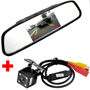 Car ccd Video Auto Parking Monitor, LED night Reversing CCD Car Rear View Camera With 4.3 inch Car Rearview Mirror Monitor
