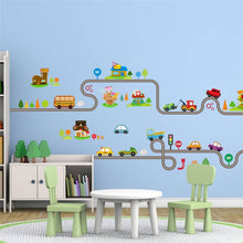 Load image into Gallery viewer, Cartoon Cars Highway Track Wall Stickers For Kids Rooms Sticker Children&#39;s Play Room Bedroom Decor Wall Art Decals