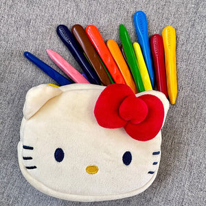 Cartoon Sanrio Hello Kitty Plush Coin Purse Women Girls Cosmetic Bags Storage Pouch Cute Animals Wallets Women Mini Handbag