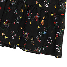 Load image into Gallery viewer, Casual A-Line Robes For Women 2021 Summer New Arrival Fashion V-Neck Short Sleeve Dress Ladies Black Print Slim Holiday Vestidos