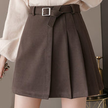 Load image into Gallery viewer, Casual Korean Harajuku Women Empire Skirt Vintage Vogue Sashes Female Mini A-line Skirts Office Lady High Waist Above Knee Skirt