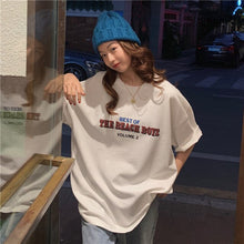 Load image into Gallery viewer, Casual Loose Fashion Basic Letter Printed All Match Oversize College Wind Street Hot Sale Women Female Short Sleeve Top T-shirts