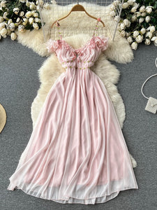 Casual Midi Dress Y2k Summer Spring Fashion Design Women Runway High Street Vintage Flowers Print Lantern Sleeve Belt Vestidos