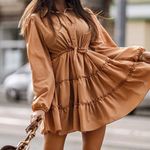 Load image into Gallery viewer, Casual Shirt Dresses Women Spring Summer Sexy Dress Office Dress Buttons Turn-Down Long Sleeve Bandage Elegant Dresses Vestidos