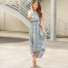 Load image into Gallery viewer, Casual Sleeveless Polka Dot Backless Midi Dress Woman Summer Fashion O-neck Belt White A-line Dresses For Women 2021 Robe Femme