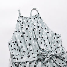 Load image into Gallery viewer, Casual Sleeveless Polka Dot Backless Midi Dress Woman Summer Fashion O-neck Belt White A-line Dresses For Women 2021 Robe Femme