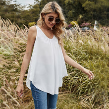 Load image into Gallery viewer, Casual Sleeveless White Lace Tops And Blouse Women 2021 Summer Loose Sexy Blackless Woman Shirt Beach Top