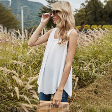 Load image into Gallery viewer, Casual Sleeveless White Lace Tops And Blouse Women 2021 Summer Loose Sexy Blackless Woman Shirt Beach Top