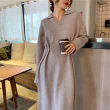 Load image into Gallery viewer, Casual Women&#39;s Dresses Design Loose Party Dress Woman Clothes Lazy Sweater Female Elegant Knitted Robe Autumn Oversize Vestidos