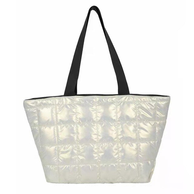 Casual para baixo algodão sacos de ombro das mulheres bolsas de designer de náilon senhoras grande capacidade espaço almofada al