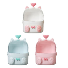 Load image into Gallery viewer, Cat Shape Plastic Makeup Storage Box Cosmetic Organizer Make Up Container Desktop Sundry Storage Case with Handle