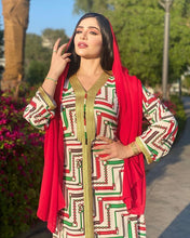 Load image into Gallery viewer, Chain Print Abaya Dress for Women 2021 New Fashion Muslim Dubai Eid Jalabiya Moroccan Kaftan Oman Turkey Arabic Islamic Clothing