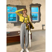 Load image into Gallery viewer, Character Short Style Knitted Cardigan 2021new Early Spring Women&#39;s Thin Loose Sweater Coat Style Loose Top