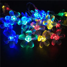 Load image into Gallery viewer, Cherry Blossom Flower Garland Battery Powered LED String Fairy Lights Crystal Flowers For Indoor Wedding Christmas Decors Purple