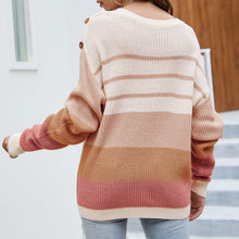 Load image into Gallery viewer, Chic Sweater Korean Style Striped O-Neck Pullovers Women Jumper Tops New Autumn Winter Knitted Streetwear Tops Casual Loose 2021
