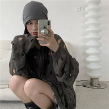 Load image into Gallery viewer, Chic V-neck Sweater Bottoming Hollow-out Sweater for Women 2021 New Autumn and Winter Black Thin Inner Top