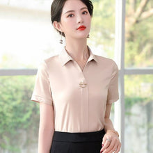 Load image into Gallery viewer, Chiffon Blouse Women 2021 Summer Chiffon Shirts Blouse Tops Fashion Casual V-Neck short  sleeve Blouses Femme Blusa plus size