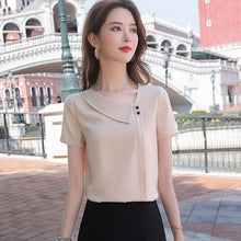 Load image into Gallery viewer, Chiffon Blouse Women 2021 Summer Chiffon Shirts Blouse Tops Fashion Casual V-Neck short  sleeve Blouses Femme Blusa plus size