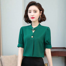 Load image into Gallery viewer, Chiffon Blouse Women 2021 Summer Chiffon Shirts Blouse Tops Fashion Casual  plus size short  sleeve Blouses Light and breathable