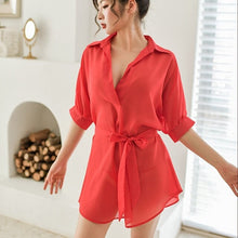 Load image into Gallery viewer, Chiffon Homewear Night Gowns Women Night Dress Shirt Lingerie Dress Sexy Sleepwear V-neck Night Wear Hot Erotic Nightgowns