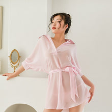 Load image into Gallery viewer, Chiffon Homewear Night Gowns Women Night Dress Shirt Lingerie Dress Sexy Sleepwear V-neck Night Wear Hot Erotic Nightgowns