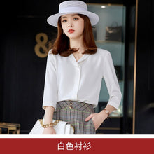 Load image into Gallery viewer, Chiffon white French shirt women's new 2021 summer V-neck top design