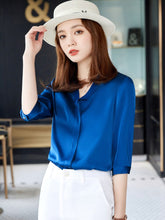 Load image into Gallery viewer, Chiffon white French shirt women's new 2021 summer V-neck top design