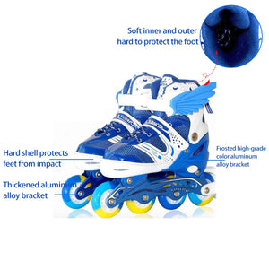Children Adjustable Skates Roller Skates Boy's Girl's Full Set Kids Inline Skates Combo Set 4 Wheels Flash Skates Shoes ролики