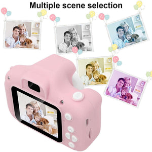 Children Mini Camera  Pink Kids Digital HD Camera 2" Color Display Children Birthday Gift+16GB SD Card Game Study Camera