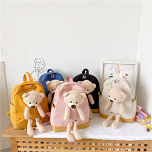 Load image into Gallery viewer, Children&#39;s Bags, New Backpacks, Cute Bear Small Backpacks, Boys and Girls, Primary School Students, Plush School Bags