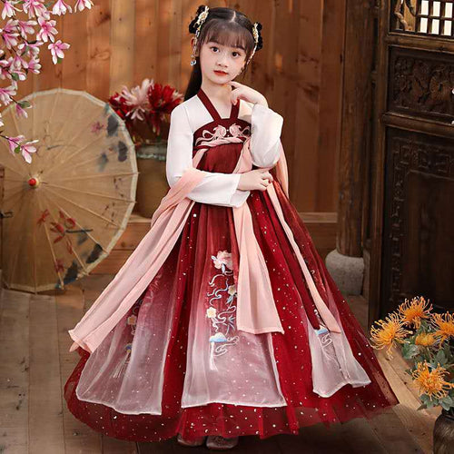 Chinese Dress Hanfu Girl Children Super Fairy Little Girl Tang Suit Costume Kids Chinese Princess Outfit Cosplay