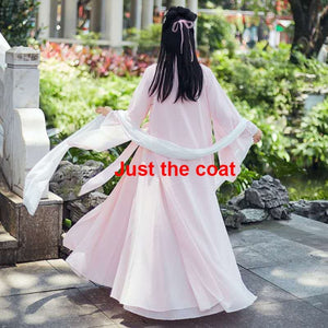 Chinese Folk Dance Hanfu Tang Dynasty Princess Cosplay Stage Wear Traditional Women Pink Outfit Costume Fairy Hanfu Dress