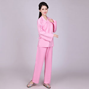 Chinese Folk National Hanfu Outfit Night Suits For Women Sleepwear Two Piece Set Tops Skirt Pants Pajamas Tang Dynasty Costume