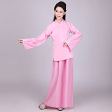 Load image into Gallery viewer, Chinese Folk National Hanfu Outfit Night Suits For Women Sleepwear Two Piece Set Tops Skirt Pants Pajamas Tang Dynasty Costume