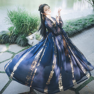 Chinese Hanfu dress Ancient Costume Traditional Folk Dance Stage Clothing Retro Singers Princess Dress hanfu women modern hanfu