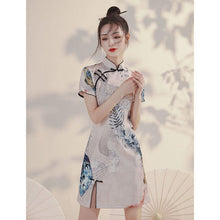 Load image into Gallery viewer, Chinese Qipao Improved Cheongsam 2021 New Female Summer Young Girl National Trend Women&#39;s Small Short National Style Dress