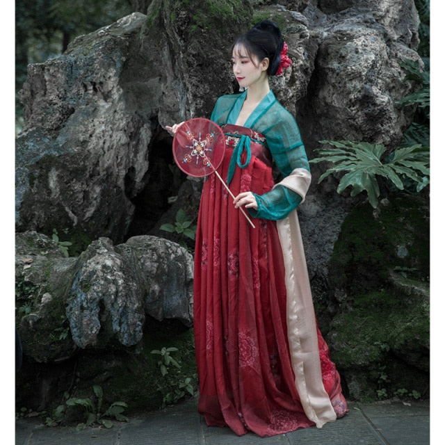 Chinese Traditional Fairy Dance Costume Ancient Hanfu Clothing Women Oriental Folk Dancewear Lady Tang Dynasty Princess Clothing