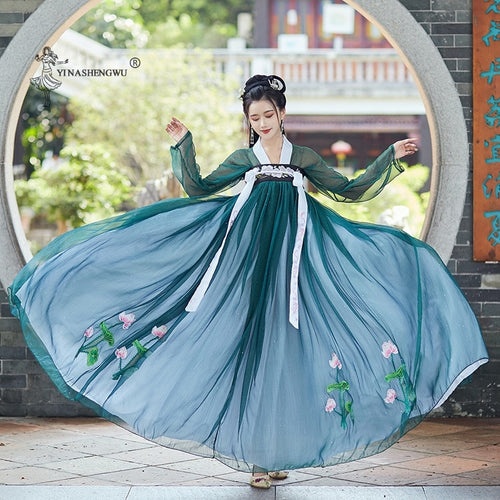 Chinese Traditional Fairy Tale Ancient Hanfu Women's Clothing Modern Hanfu Tang Suit Folk Costume Princess National Costume Suit