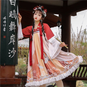 Chinese Traditional Folk Dance Costume Women Ancient Hanfu Dress Oriental Style Tang Dynasty Dance Clothing Girl Fairy Cosplay