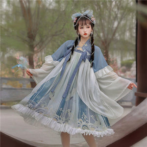 Chinese Traditional Folk Dance Costume Women Ancient Hanfu Dress Oriental Style Tang Dynasty Dance Clothing Girl Fairy Cosplay