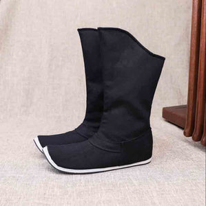 Chinese Traditional Hanfu Bow Boots For Men&Women Cloth Boots Hanfu Shoes Couples Black Hanfu Soap Boots For Men Women 35-44#