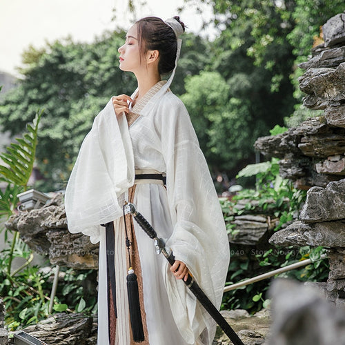 Chinese Traditional Hanfu Dress Tang Suit Tops Skirt Men Women Japanese Samurai Cardigan Kimono Yukata Robe Gown Cosplay Costume