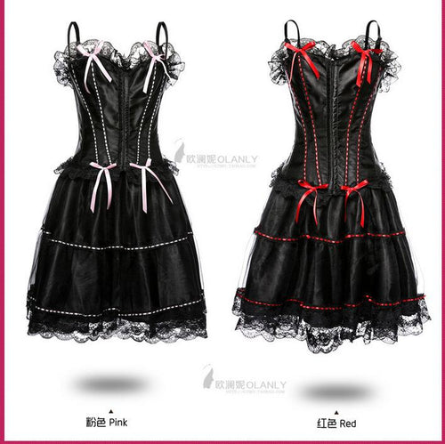 Chrismas Sexy Corset Wedding Party Dress Bustier Whole Set Corset Sexy Lingerie Gothic Party Queen Corset Dress