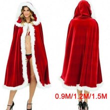 Load image into Gallery viewer, Christmas Cloak 3 Size Red Velvet Hooded Cape Winter Warm Overcoat Sexy Santa Cosplay Costumes Women Carnival Party Clubwear