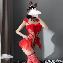 Load image into Gallery viewer, Christmas Cosplay Anime Costumes Halloween Role Playing Sexy Lingerie Stockings One-piece Bodysuit Temptation Maid Outfits