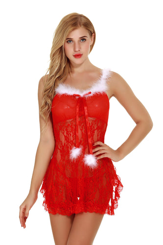 Christmas Costume Mini-skirt Woman Sexy Lingerie Set Sling Dress Panties Underwear For Sex Porno Erotic Wear Stripper Suit Hot