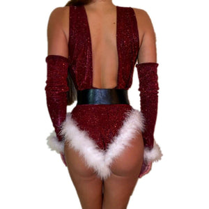 Christmas Erotic Underwear Sets Sexy Lingerie Women Belted Bodysuit Babydoll Sleepwear Gloves Anime Cosplay Exotic Costumes