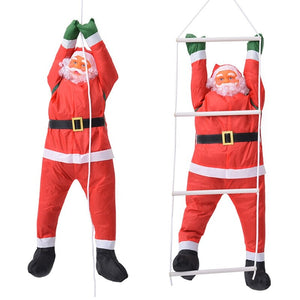 Christmas Pendant Ladder Rope Climbing Santa Claus Hanging Doll Xmas Tree Decor