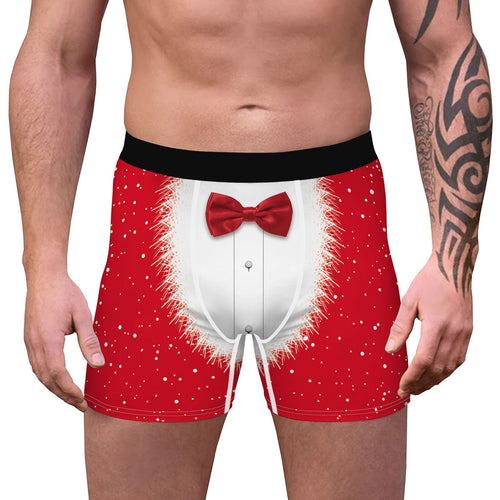 Christmas Printed Funny Underwear for Sexy Mans Boxers Mens Holiday Underpants Male New Year's Panties Shorts Trunks Homme