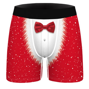 Christmas Printed Funny Underwear for Sexy Mans Boxers Mens Holiday Underpants Male New Year&#39;s Panties Shorts Trunks Homme